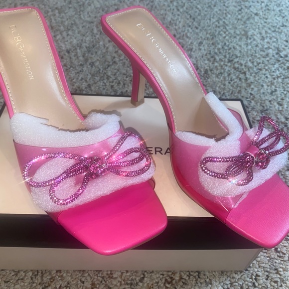 PINK BCBG HEELS MAN MADE UPPER PASSION PINK MISTANY SIZE 8.5 - Picture 5 of 11